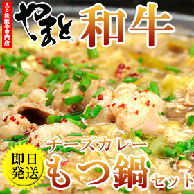 商品画像：松阪牛鍋・もつ鍋の人気松阪牛　松阪牛、コプチャンカレーもつ鍋セット500g