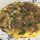 牛肉と玉ねぎのスペイン風オムレツ