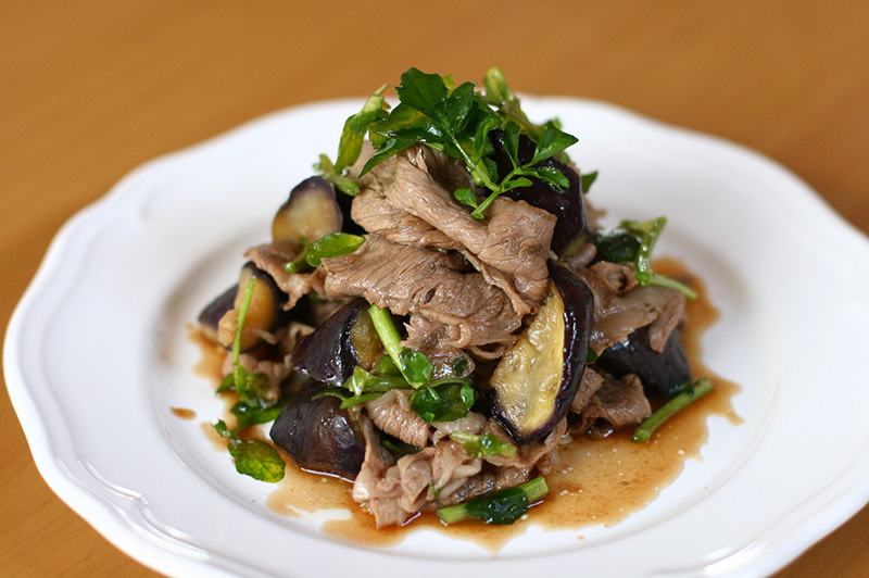 牛しゃぶとナスのバルサミコマリネ