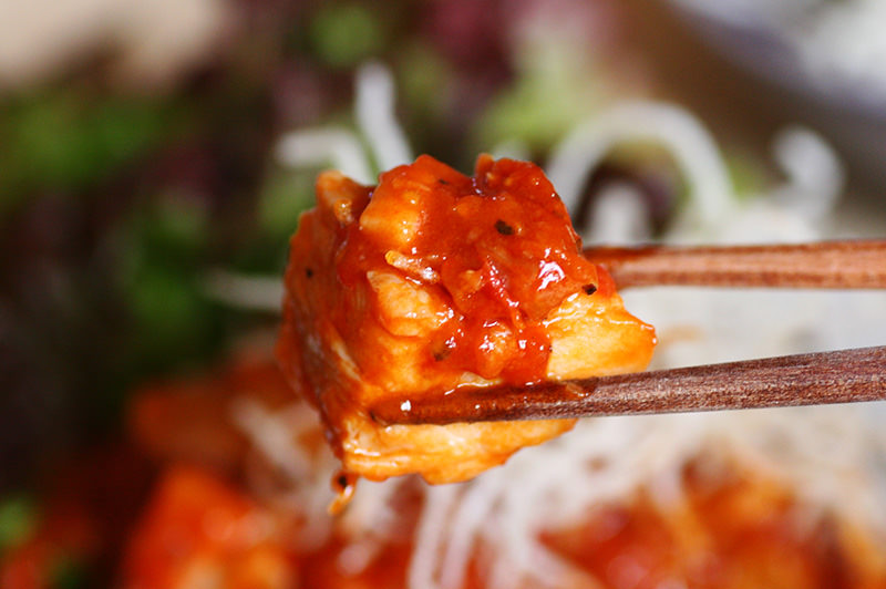 鶏のトマト煮で鶏チリ