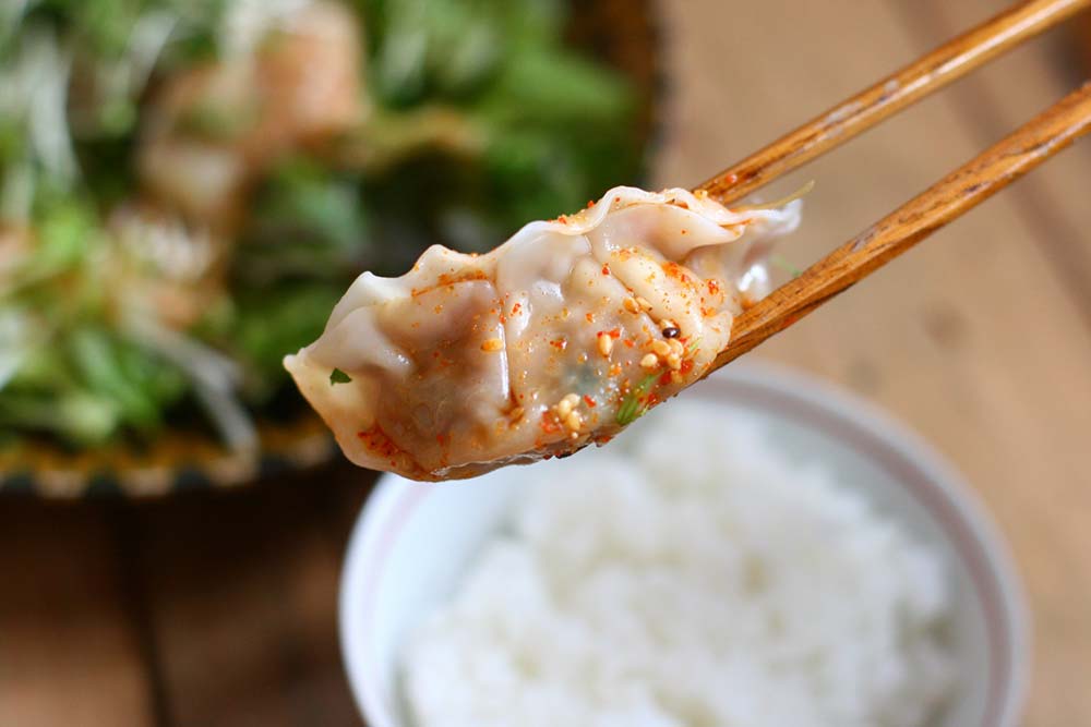 牛タン餃子のピリ辛サラダ仕立て