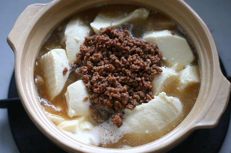 そぼろ豆腐のピリ辛スープ