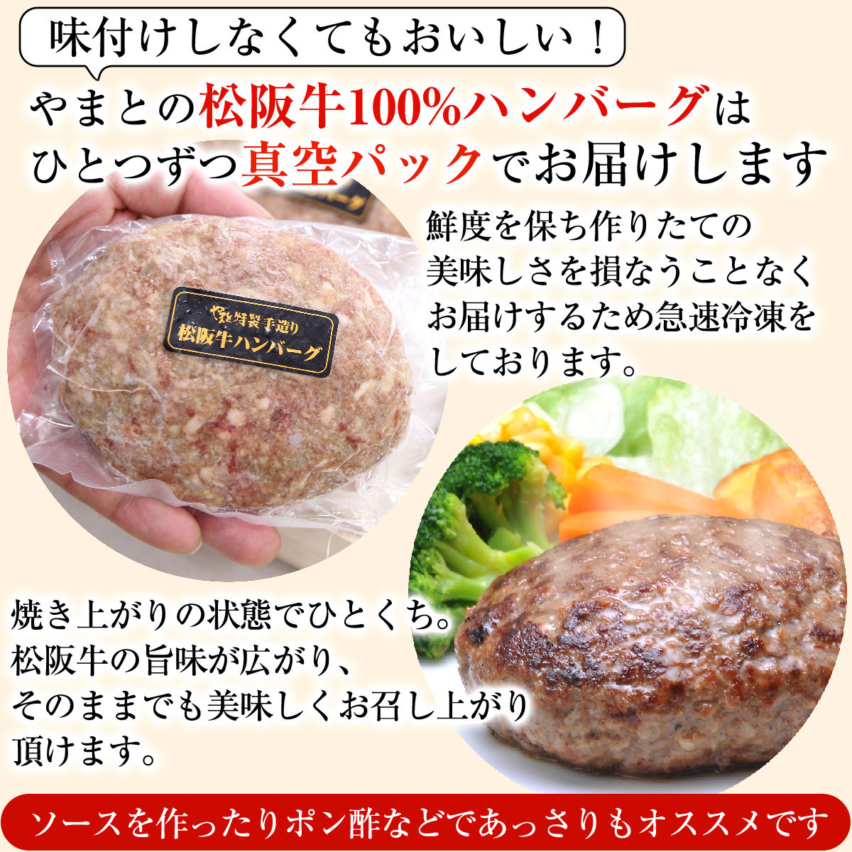 松阪牛ハンバーグ6個セット
