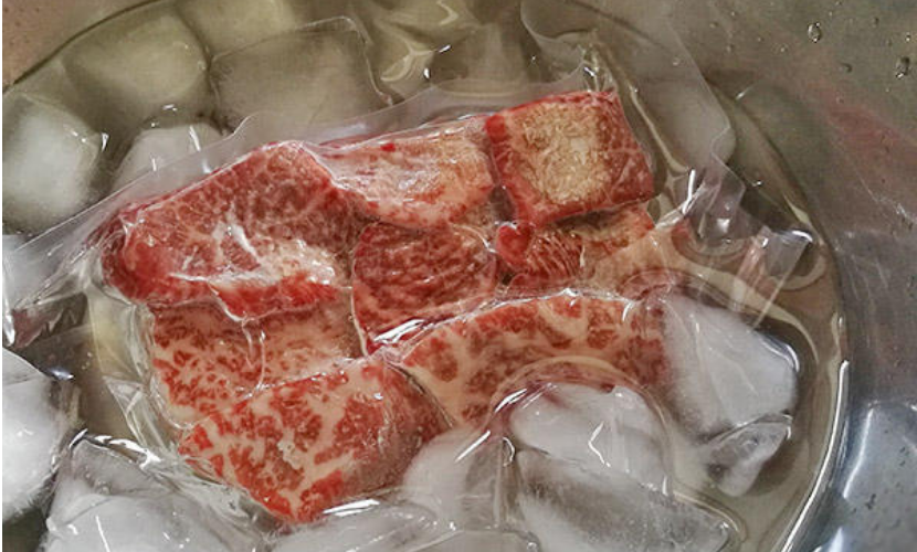 氷水解凍の肉